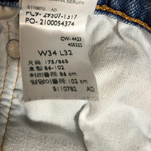 Levis 502 Jeans Mens 34x32 Blue Straight Medium Wash Denim Cowboy Preppy Outdoor - Picture 6 of 11